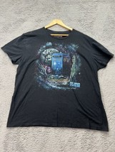 Dr. Who and the Daleks Men T-Shirt Medium Black Graphic Police Call Box Galaxy - £7.91 GBP