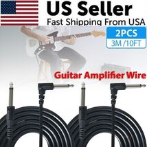2 PACK 10FT Electric Patch Cord Guitar Amplifier Amp Cable Right Angle 9... - $8.82