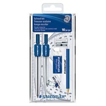 Staedtler 10-Piece Math School Geometry Set, Blue, Silver - £21.15 GBP