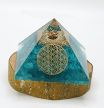 Aquamarine Crystal Orgone Pyramid Spiritual Crystal Protection EMF Prote... - £23.48 GBP