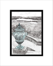 Belvedere at Boscobel, Hudson River, Pen and Ink Print - $25.00