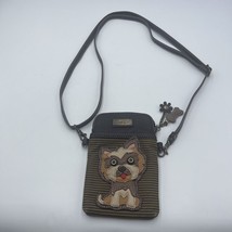 Chala Yorkie Dog Brown Black Stripe Cell Phone Crossbody Purse Bag - $34.60