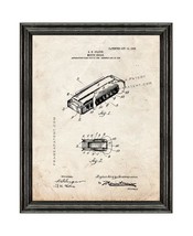 Harmonica Patent Print Old Look with Black Wood Frame - £19.94 GBP+