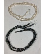 Rainbow Peacock Blue Color Pearl Strands &amp; Ivory Pearl Strands (2 Each) - $374.59 MXN