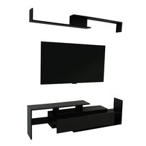 LeisureMod Surrey Mid-Century Modern TV Stand with MDF Shelves and Bookcase for  - $208.73