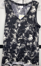 Nwt Lu La Roe New Release Medium Black Gray Cream Tie Dye Galaxy Kristina Tank Top - £27.75 GBP