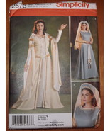 Simplicity 2573 Renaissance Dress Veil Belt Misses 16-24 OOP - $105.95 CAD
