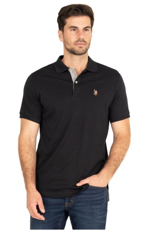 U.S. Polo Assn. Men&#39;s Black Short Sleeve Interlock Polo Shirt Size XL NW... - $18.76