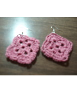 Crocheted earrings with silver ear wire - $6.84 CAD
