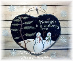 P Ri Mi Ti Ve Snowman &quot;Friendship Tree&quot; Slate Wall Plaque - £12.02 GBP