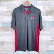 USC South Carolina Gamecocks Champion Tech Polo Shirt Gray Red Mens Large - $34.64