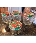 Vtg Jars Glass Containers Jelly Lot Jam Preserve Strawberry Lid Country ... - $757.04 MXN