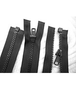 Five Black Polyester Plastic Separating zippers #5 with polyester tape 29" Long - $10.00