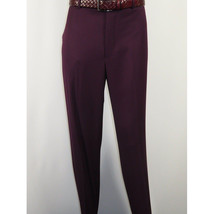 Men BERRAGAMO 3pc Suit Vested Plain front Pants Side Vents Formal A6732 Burgundy image 11