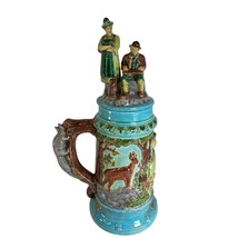 Hand‑Signed “By Mimi 1976” Ceramic Stein – Standing &amp; Seated Figures Lid - $1,675.72 MXN