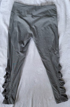 Victoria’s Secret Sport Light Gray Leggings Large Yoga Pants w/Cutout Si... - $19.99