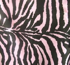56&quot;x84&quot; - Black and Pink - Tablecloth Poly Cotton Zebra Print - £33.02 GBP