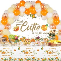 57 Pieces Little Cutie Party Decoration Orange Citrus Theme Baby Shower ... - £26.67 GBP