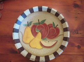 Wooden Bowl With Painted Fruit In Crackle Ware Design - £11.18 GBP