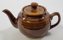 AP) Vintage Brown Glazed Glossy Tea Pot with Lid Made in China - $14.84