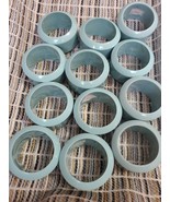 Set Of 12 Audrey Melamine Teal Retro Napkin Rings, - $415.56 MXN