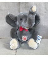 Rare Germany Sigikid Plush Elephant With Red Bow Tie &amp; Rope Tail Stuffed... - £47.04 GBP