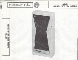 1957 ARVIN 9577 Transistor AM RADIO Photofact MANUAL Portable Receiver Schematic - $10.88