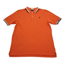 Brooks Brothers Shirt Mens XL Orange Fleece Polo Golf Cuff Short Sleeve - £15.54 GBP