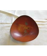 Hand Painted Asian Bowl Chinese Japanese Bird Lacquer 34550 - £14.65 GBP