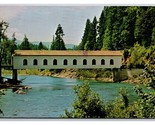Covered Bridge McKenzie River Rainbow Oregon OR Chrome Postcard T21 - $2.92