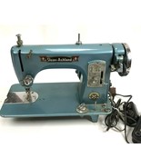 Vintage Sewing Machine Sloan-Ashland by Seawol Turquoise MCM USA Model 15 - $168.25