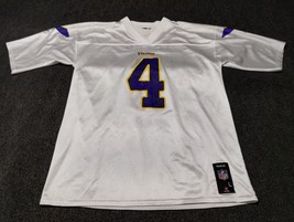 Reebok Brett Favre Minnesota Vikings 4 Jersey Adult Large White Purple NFL - $35.56