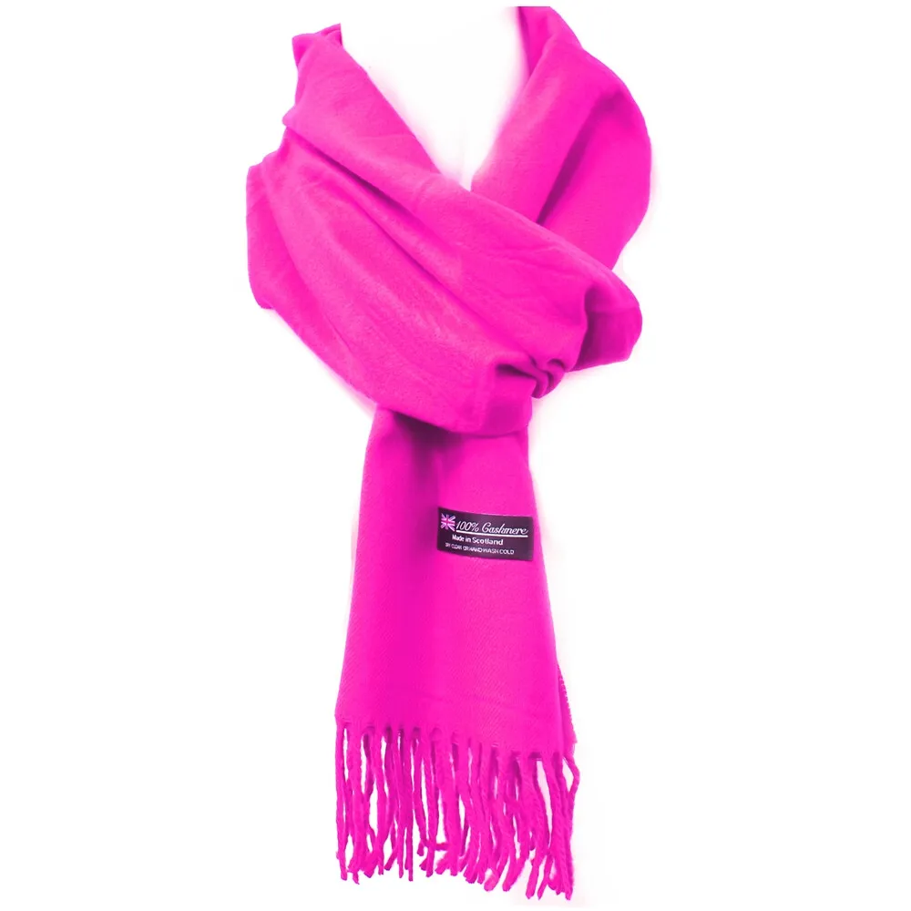 Mens Womens Winter Warm 100% CASHMERE Scarf Scarves Plaid Wool Hot Pink - £10.20 GBP