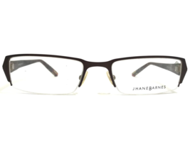 Jhane Barnes Eyeglasses Frames Slant BR Brown Rectangular Half Rim 51-18-138 - £44.66 GBP