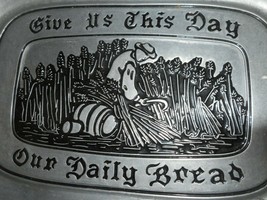 WILTON Pewter Give Us This Day Our Daily Bread Tray RWP ARMETALE MAN IN ... - $13.49