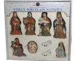 Holiday Classics Hand Painted Nativity Set 9 Pieces Vintage Porcelain  C... - $40.21