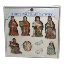 Holiday Classics Hand Painted Nativity Set 9 Pieces Vintage Porcelain  C... - $40.21