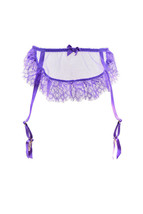 L&#39;agent By Agent Provocateur Womens Suspenders Elegant Floral Purple Size S - £31.20 GBP