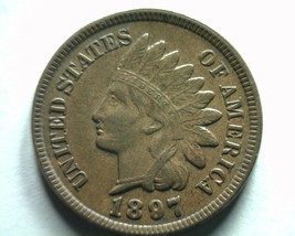 1897 Indian Cent Penny Choice About Uncirculated Ch. Au Nice Original Coin - £30.05 GBP
