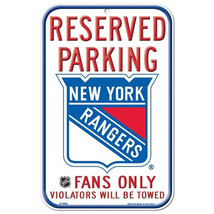New York Rangers 11&quot; by 17&quot; Reserved Parking Plastic Sign - NHL - £11.35 GBP