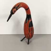 Vintage Peruvian Dried Gourd Hand-Carved Bird Curved Bent Neck Folk Art Figurine - £31.77 GBP