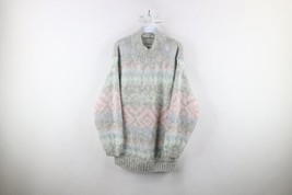Vtg 90s Streetwear Womens L Pastel Fiesta Southwestern Knit Mock Neck Sw... - £47.27 GBP