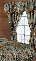 Gray Camo Curtains Woods Camouflage 5 Piece Set Grey Window Drapery Shades - £23.65 GBP