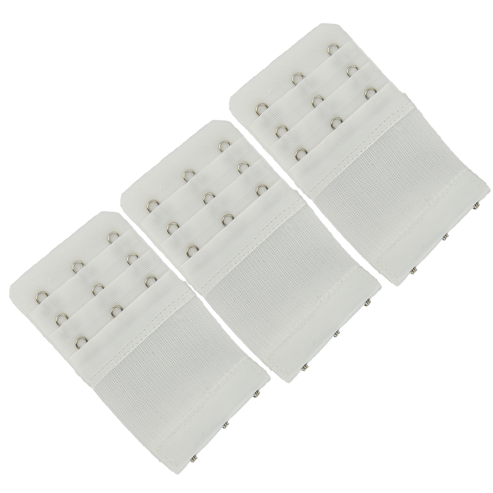 More of Me to Love Stretch Elastic Bra Extender 3-Pack (3-Hook, White)