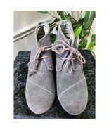 TOMS Kala Women&#39;s Gray Suede Leather Desert Wedge Ankle Booties Size 8.5 W - $47.39 CAD