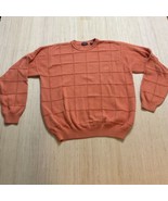 VINTAGE Izod Sweater Adult Large Pullover Orange Crew Neck Knit Mens Gra... - $23.87 CAD