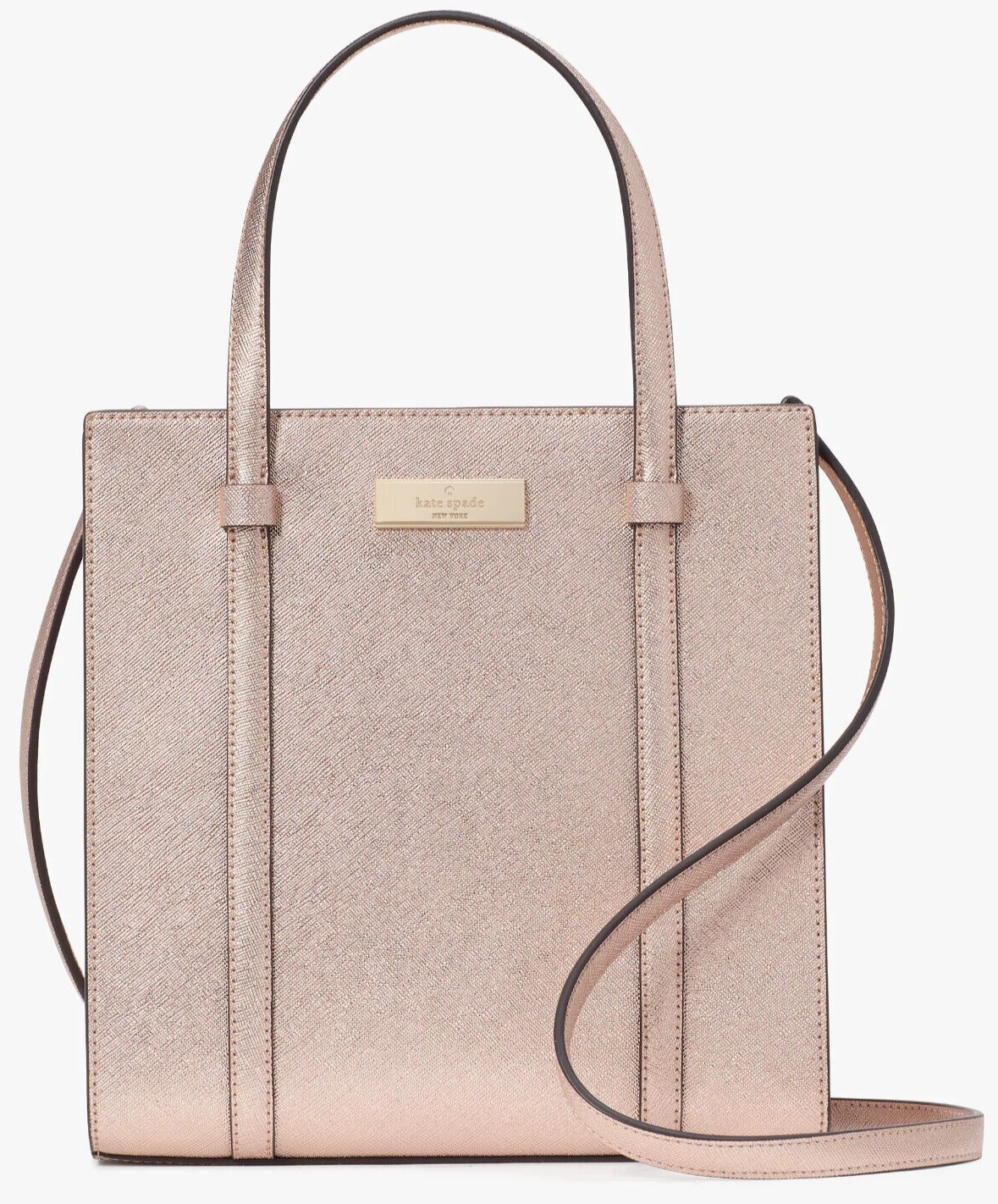 Kate Spade Kenzie Small Tote Bag KI916 Metallic Rose Gold Purse NWT $329 Retail