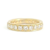 Authenticity Guarantee 
Round Pave Diamond Eternity Ring Wedding Band 18K Yel... - £2,495.07 GBP