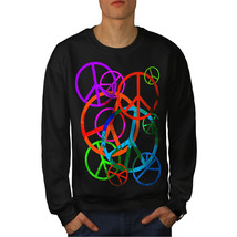 Wellcoda Peace And Love Only Mens Sweatshirt, Hippie Casual Pullover Jumper - £23.86 GBP+