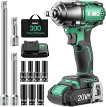 Kimo Cordless Impact Wrench 1/2&quot;, Brushless Impact Driver With 300 Ft.Lb And Max - £101.59 GBP
